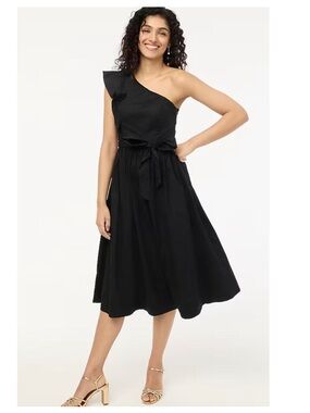 J. Crew One Shoulder Midi Dress size 6
Black Ruffle Travel Cruise CA430
